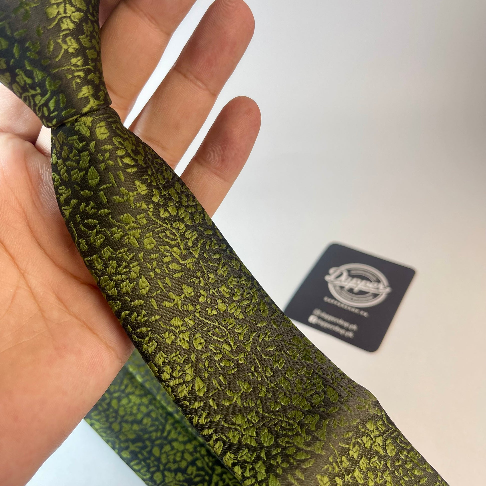 green and black floral neck tie for men Pakistan