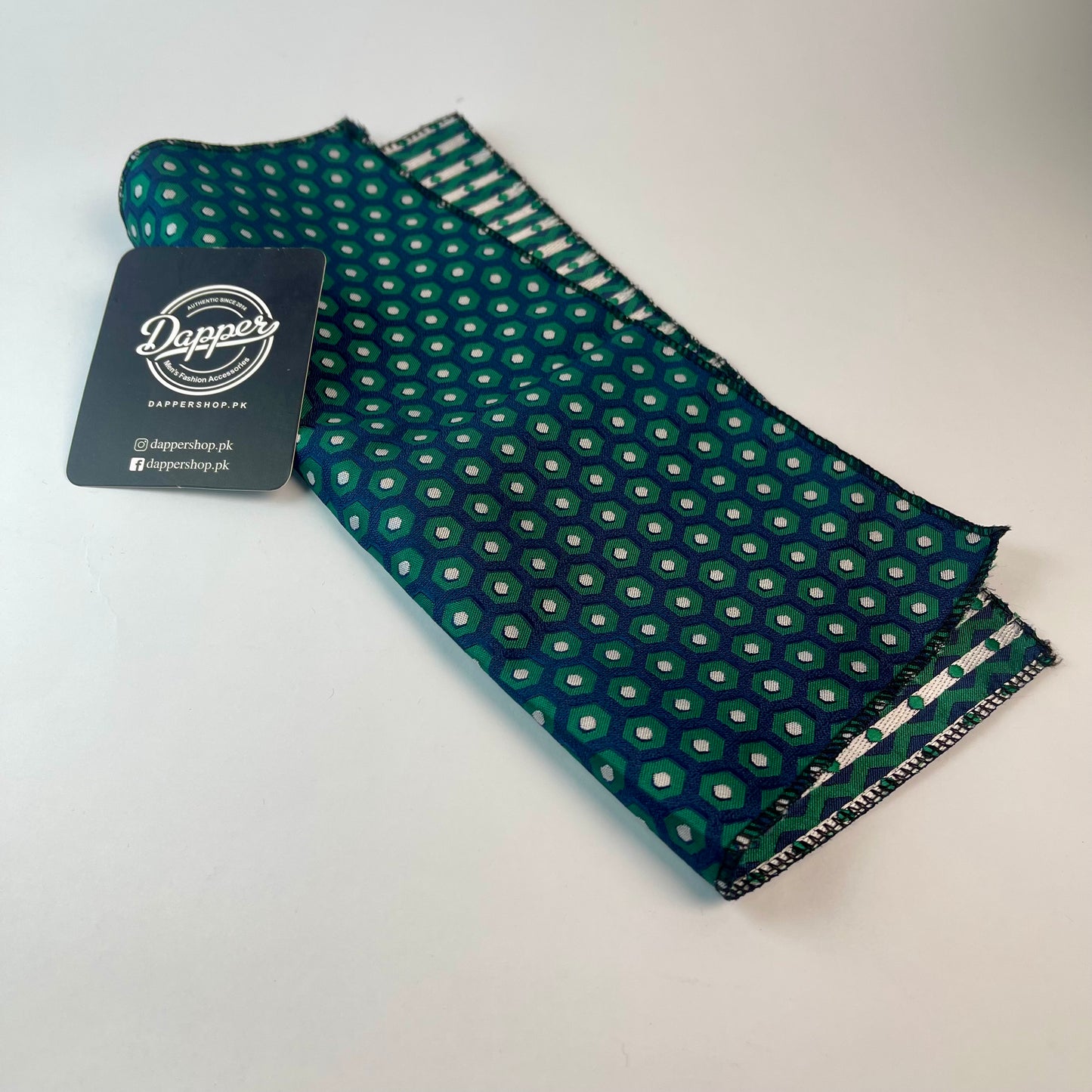 green and blue silk pocket square for men online in Pakistan