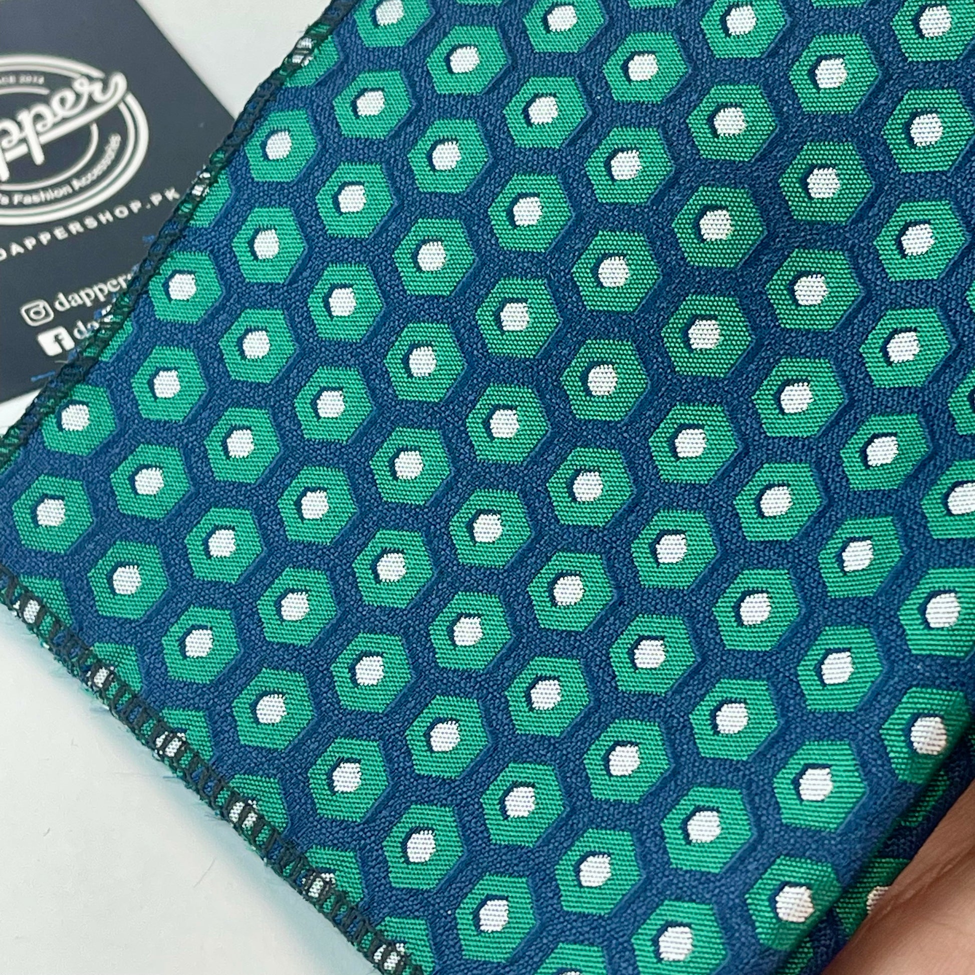 green and blue silk pocket square for men online in Pakistan