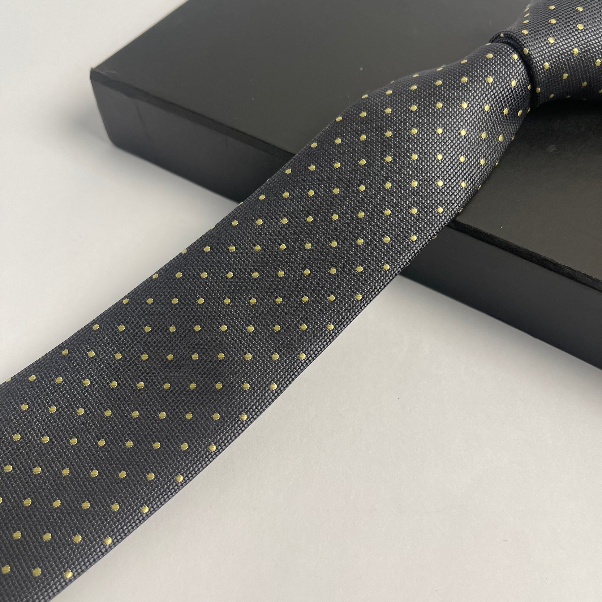 grey tie with green polka dots silk tie for men online in pakistan