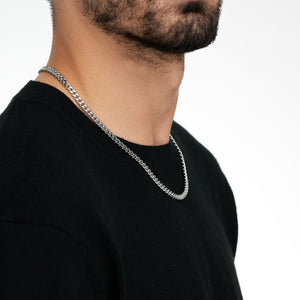 7mm Silver Cuban Neck Chain For Men