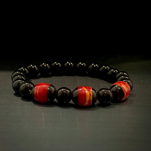 Natural red monk energy stone beads bracelt for men women in pakistan
