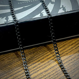 2mm Black Light weight Figaro Link Neck Chain For Men