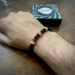 Natural Fire monk energy stone beads bracelt for men women in pakistan