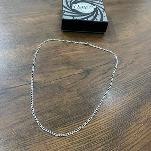 2mm Silver Light weight Figaro Link Neck Chain For Men