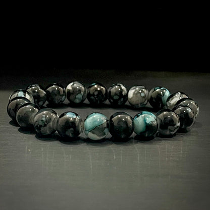 8mm blue marble stone beads bracelet for men women in pakistan