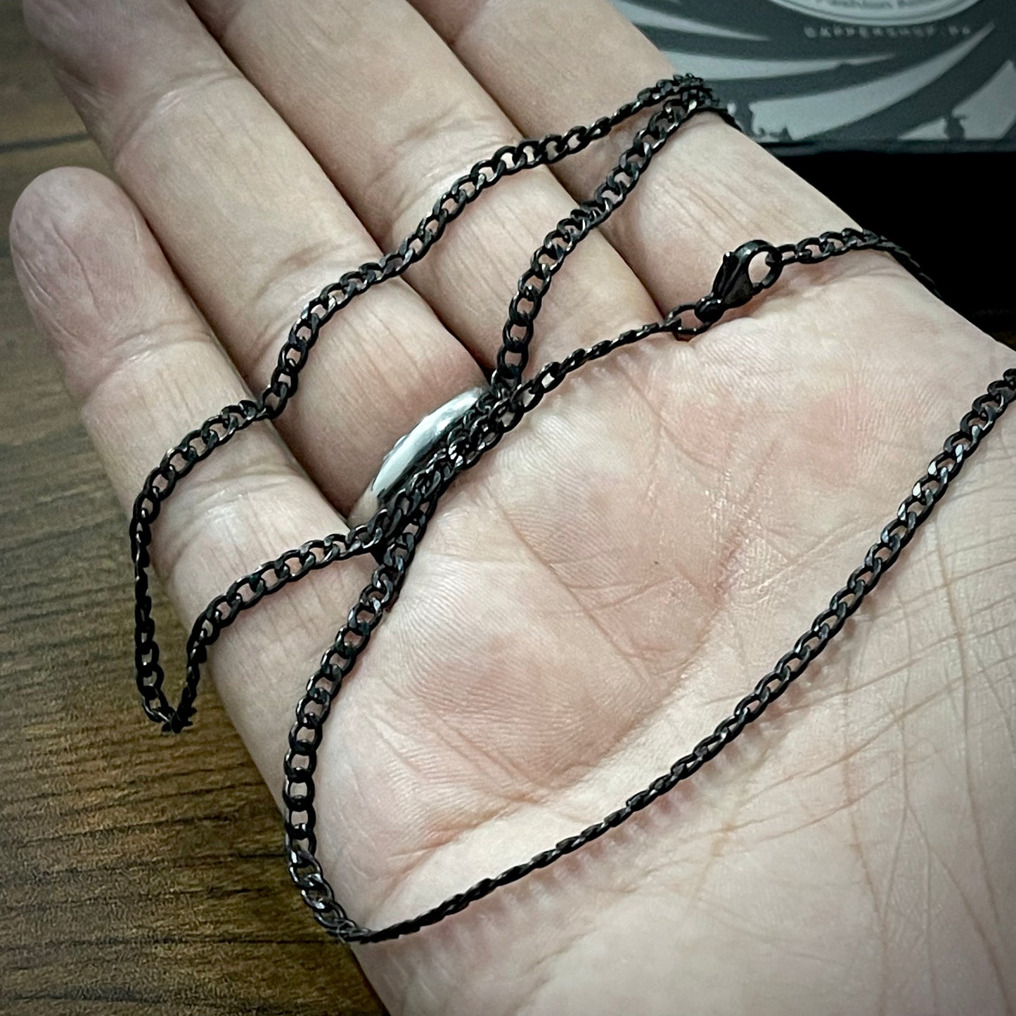 2mm Black Light weight Figaro Link Neck Chain For Men