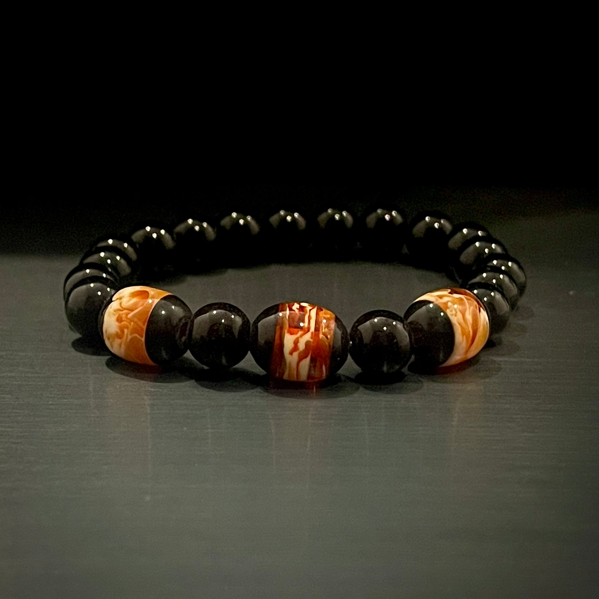 Natural Fire monk energy stone beads bracelt for men women in pakistan
