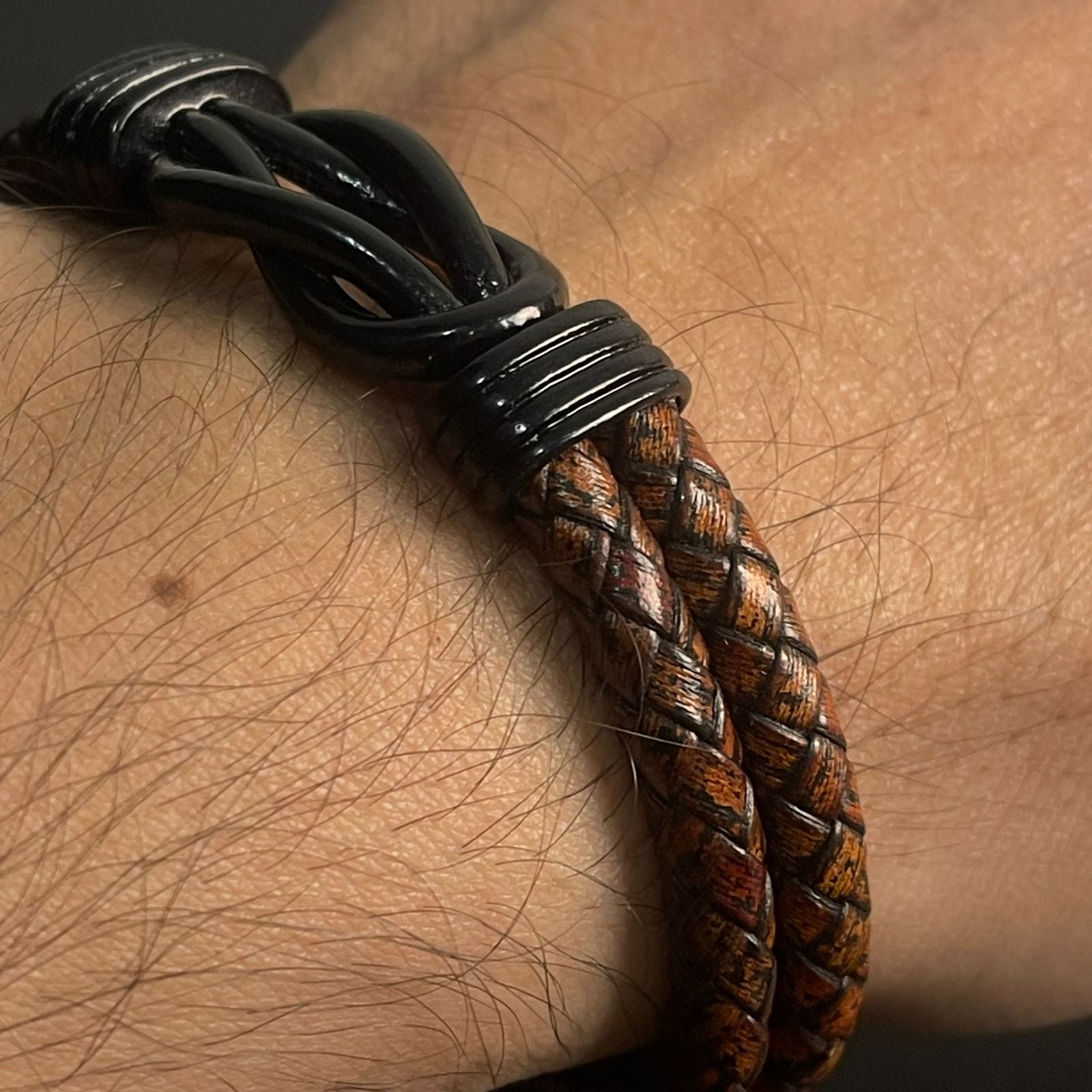 Men's brown leather bracelet for men in Pakistan