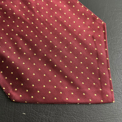 maroon polka dots jacquard cravat ascot tie and pocket square set for men online in Pakistan