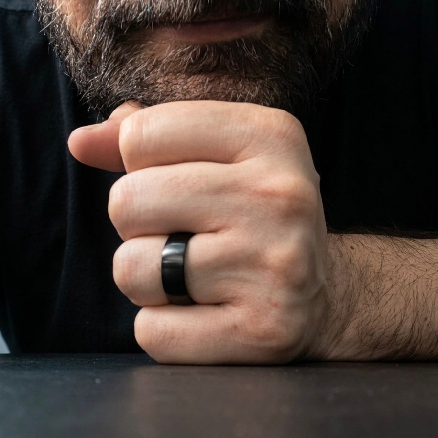 matt black titanium ring for men online in Pakistan