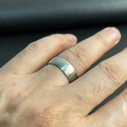 matt silver titanium ring for men online in Pakistan