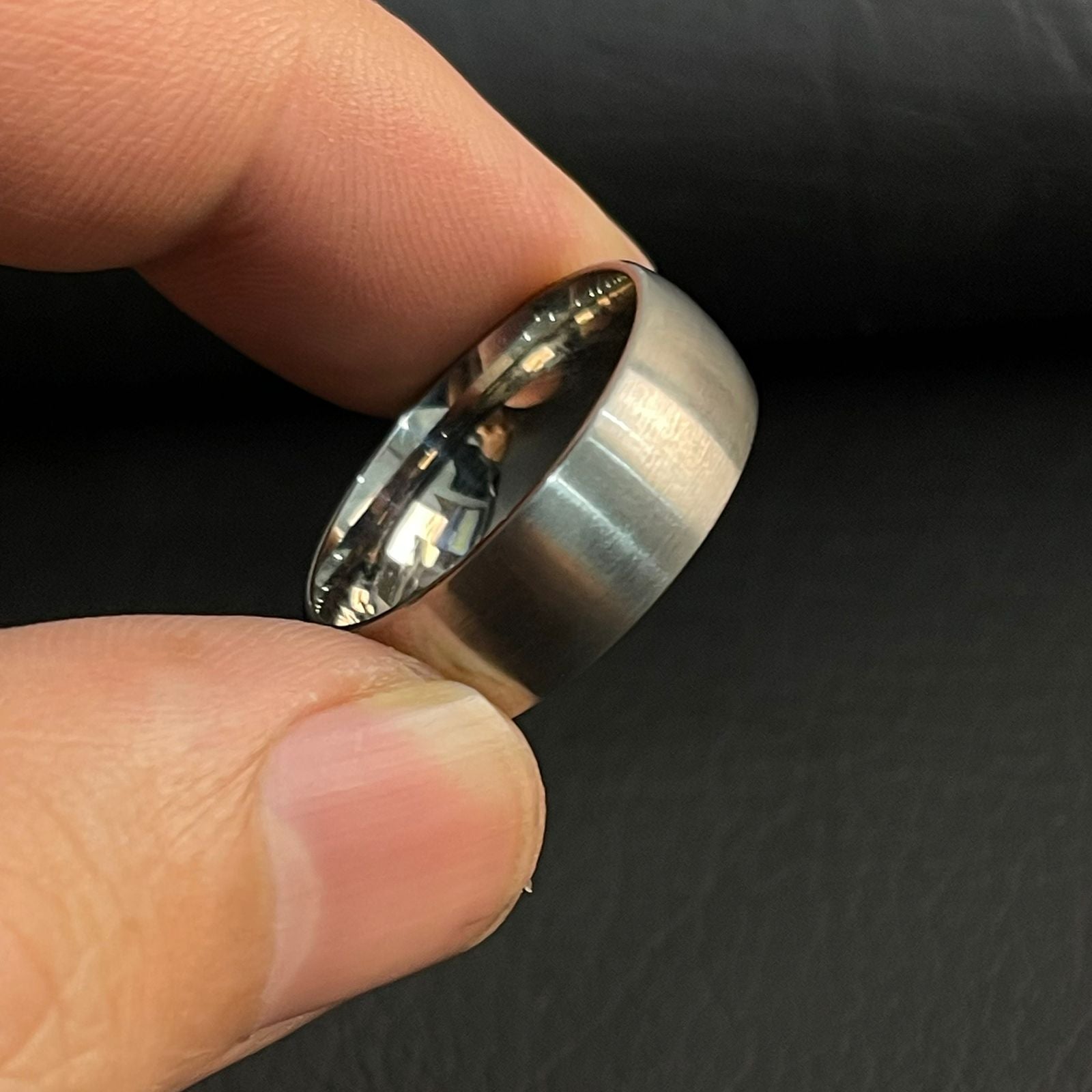 matt silver titanium ring for men online in Pakistan