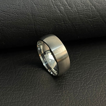 matt silver titanium ring for men online in Pakistan