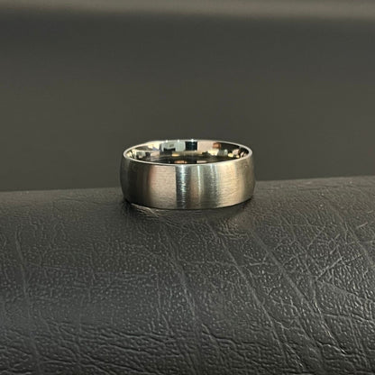 matt silver titanium ring for men online in Pakistan