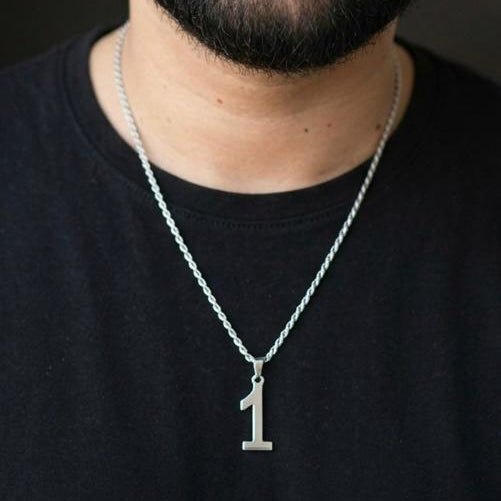 number one pendant necklace for men online in Pakistan