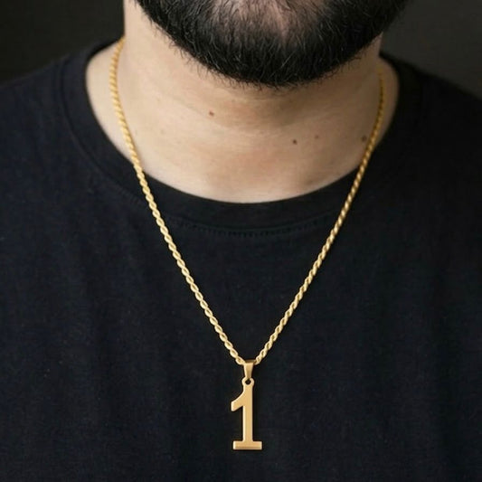 number one pendant necklace for men online in Pakistan