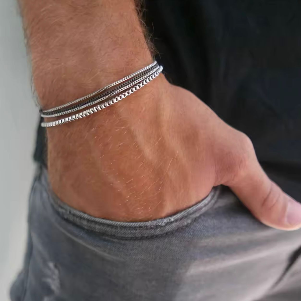 pack of 4 stainless steel bracelets for men online in Pakistan