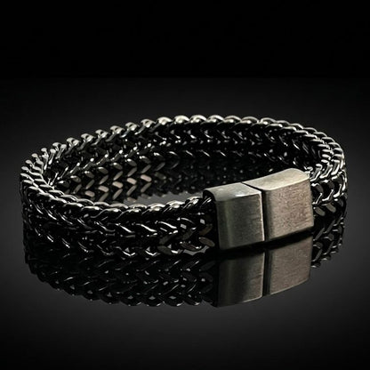 premium Stainless Steel  black foxtail bracelet for men online in Pakistan