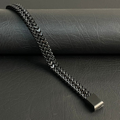 premium Stainless Steel  black foxtail bracelet for men online in Pakistan