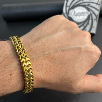 premium Stainless Steel  golden foxtail bracelet for men online in Pakistan