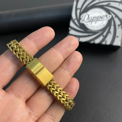 premium Stainless Steel  golden foxtail bracelet for men online in Pakistan