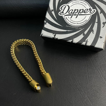 premium Stainless Steel  golden foxtail bracelet for men online in Pakistan