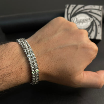 premium Stainless Steel  silver foxtail bracelet for men online in Pakistan