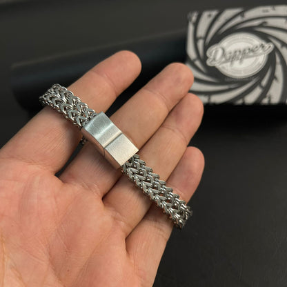 premium Stainless Steel  silver foxtail bracelet for men online in Pakistan