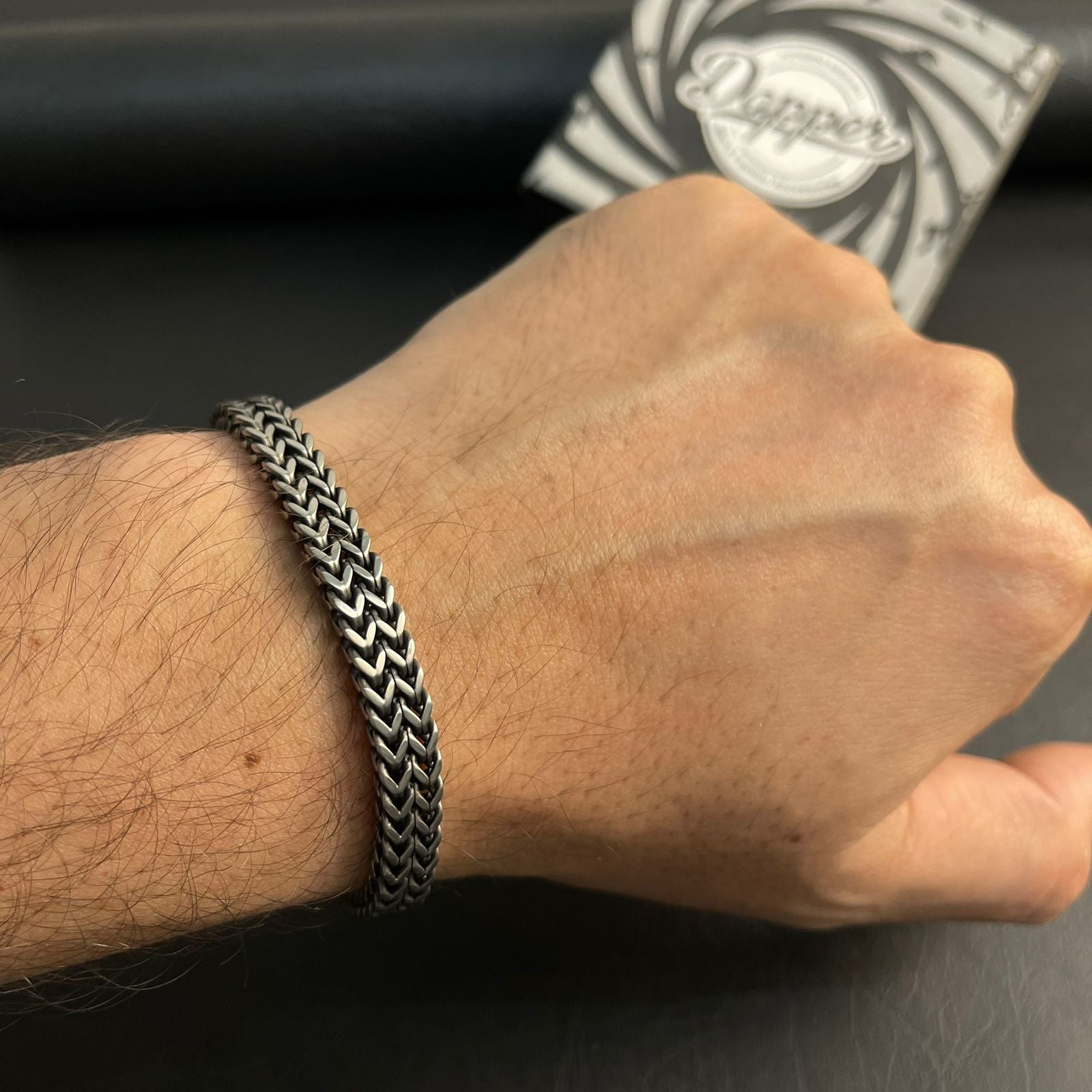premium antique silver foxtail chain bracelet for men in Pakistan