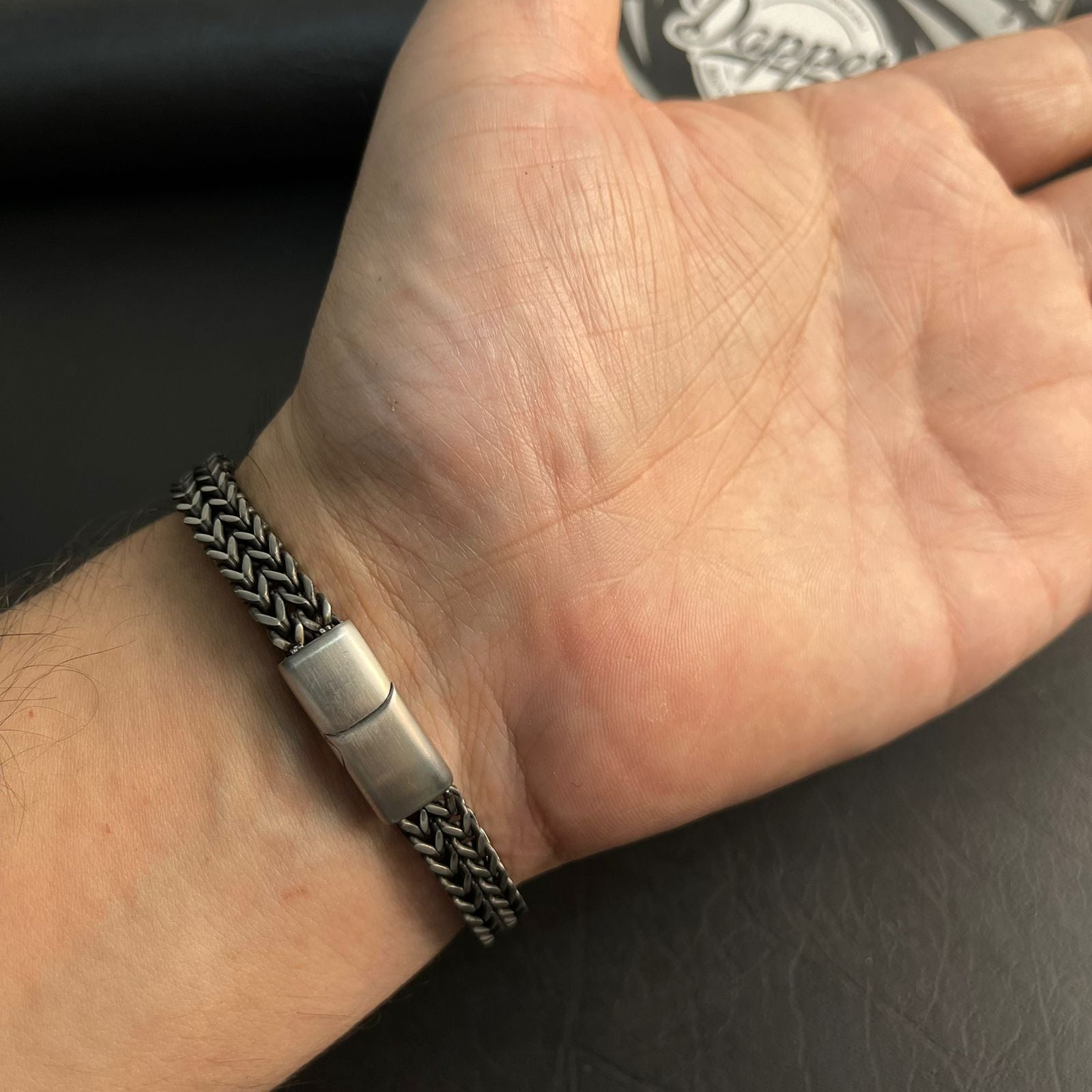 premium antique silver foxtail chain bracelet for men in Pakistan