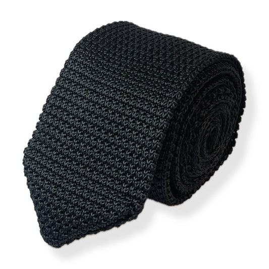 premium black knitted tie for men in Pakistan