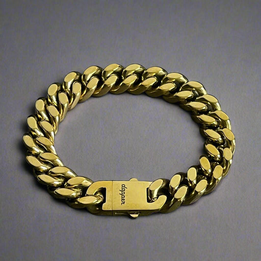 premium golden heavy stainless steel bracelet for men online in Pakistan