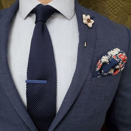 premium navy blue knitted tie for men in Pakistan
