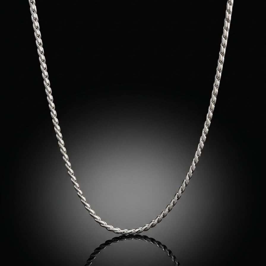 premium silver rope neck chain for men online in Pakistan