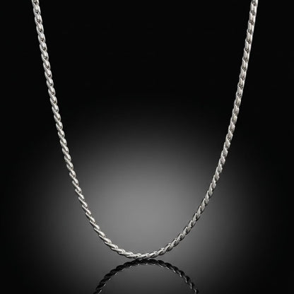 premium silver rope neck chain for men online in Pakistan