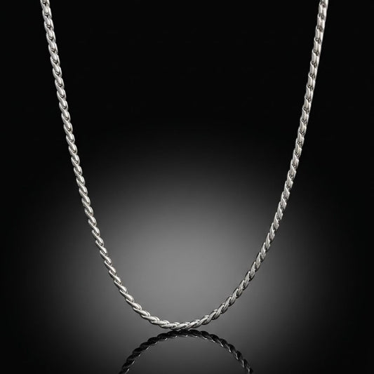 premium silver rope neck chain for men online in Pakistan