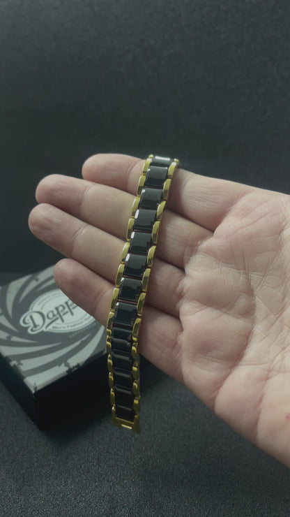 Healing Energy Magnetic Hematite Steel Black Ceramic Bracelet For Men