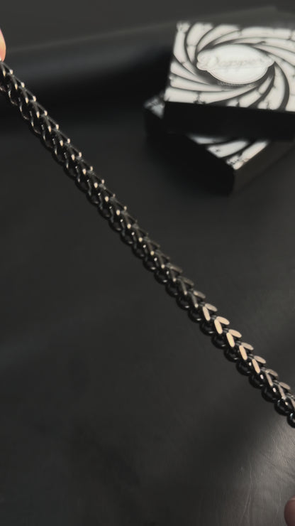 316-Stainless Steel Franco Chain Bracelet – Black