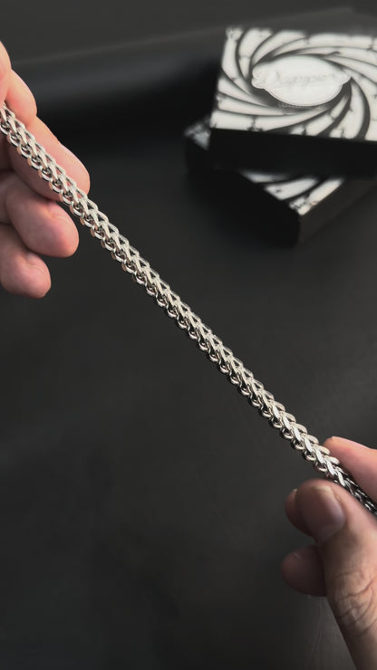 316-Stainless Steel Franco Chain Bracelet – Silver