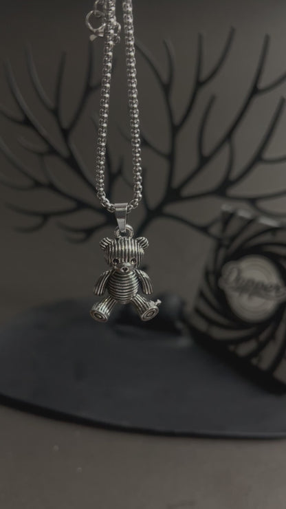 Teddy Bear Pendant Necklace For Men Women