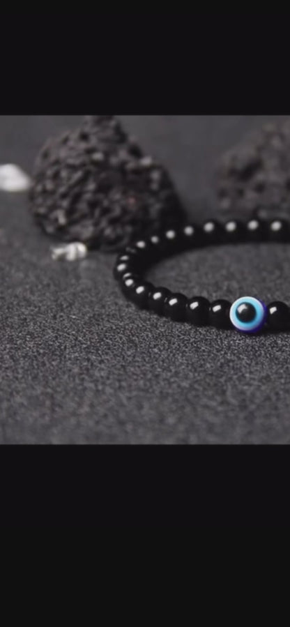 6mm Evil Eye Beads Bracelet For Men Women