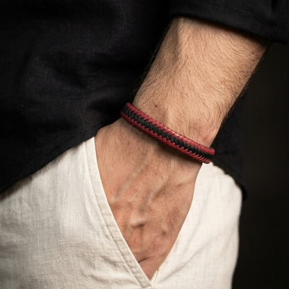 Smooth Wrap Red Leather Bracelet