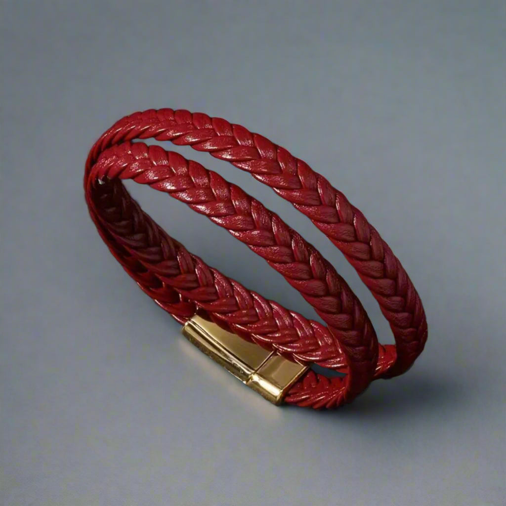 red genuine leather bracelet for men Pakistan