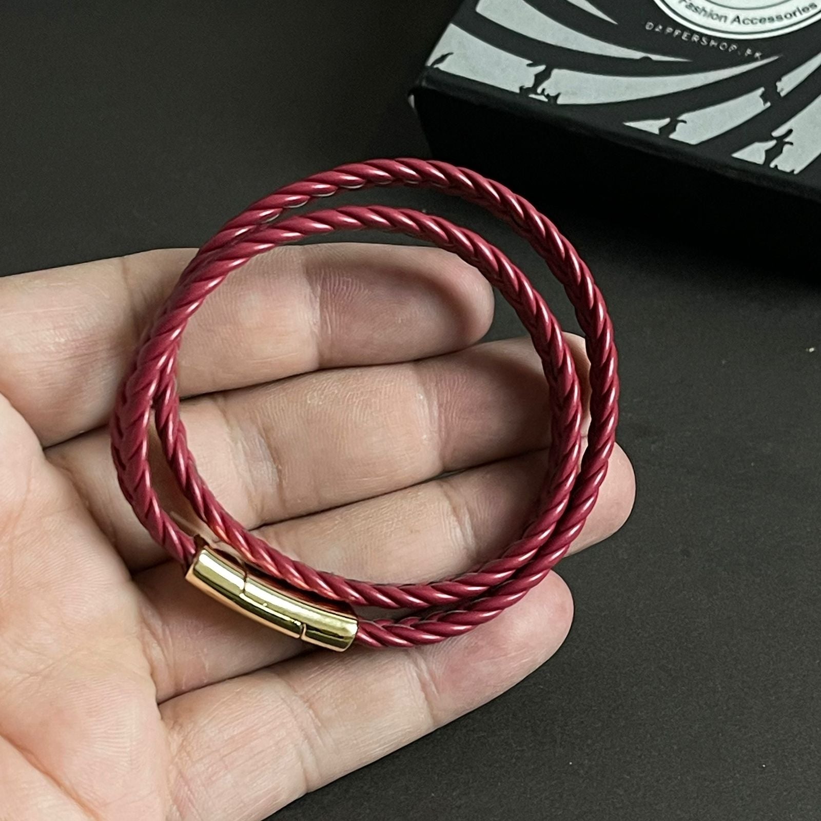 red genuine leather bracelet for men Pakistan
