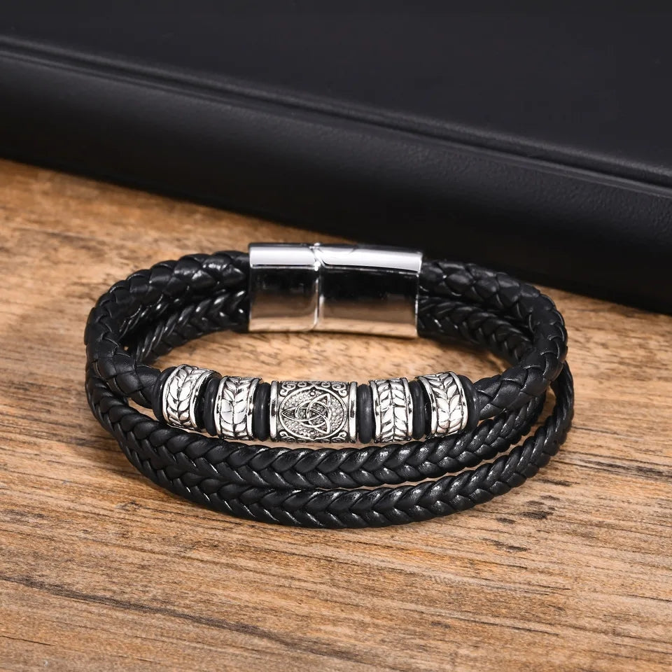 black leather bracelet for men with price in pakistan