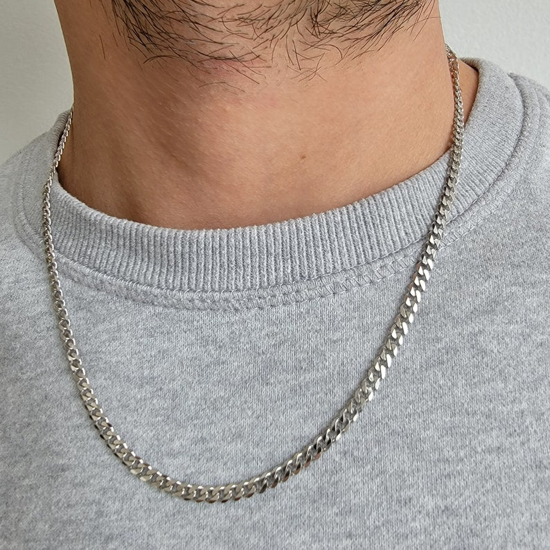 5mm Silver Curb Link Neck Chain For Men In Pakistan Stainless