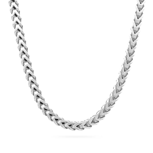 5mm Silver Square Franco Foxtail Neck Chain