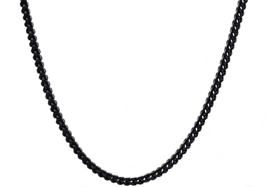 3mm Black Square Foxtail Long Neck Chain