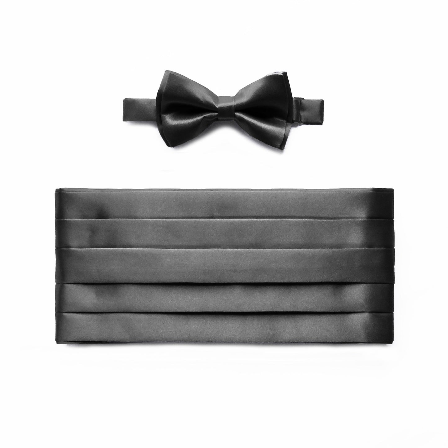 Black Cummerbund & Bow Tie Set For Men